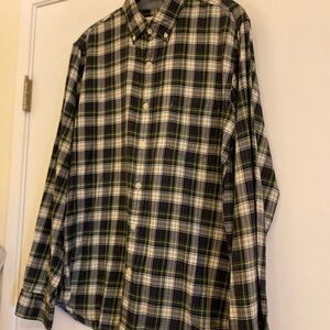 J. Crew Green and Black Plaid Casual Shirt